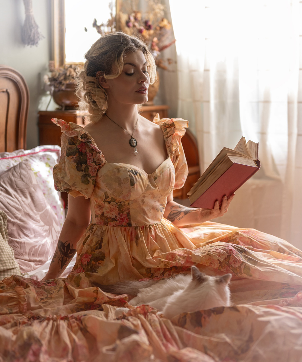 Cottage Core floral bloemenjurk